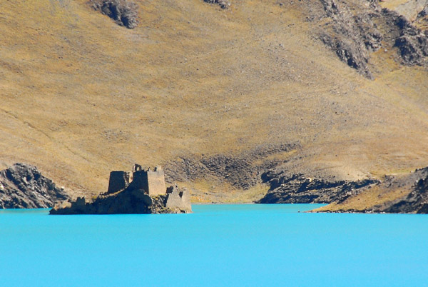 The ruins of Simi Castle from lake level
