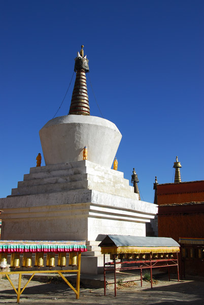 Beautiful chrten (stupa) with blue sky