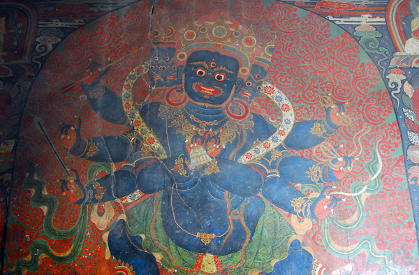 Mural of a protector deity, first level, Gyantse Kumbum