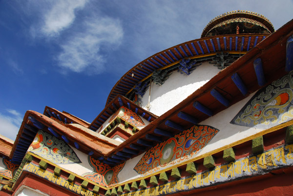 Looking up from the third level of the Gyantse Kumbum