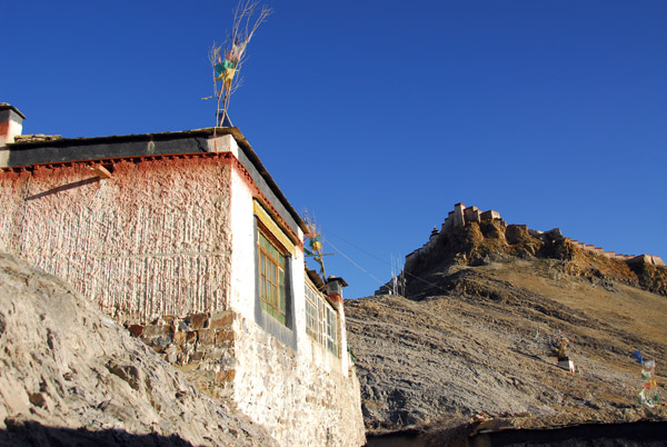 Small house high on the ridge below Gyantse Dzong