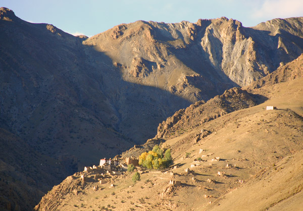 Riche Ganden Retreat on a mountainside north of Gyantse