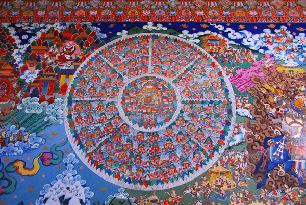 Circular mural with 8 quardants, Summer Palace of the Panchen Lamas, Shigatse