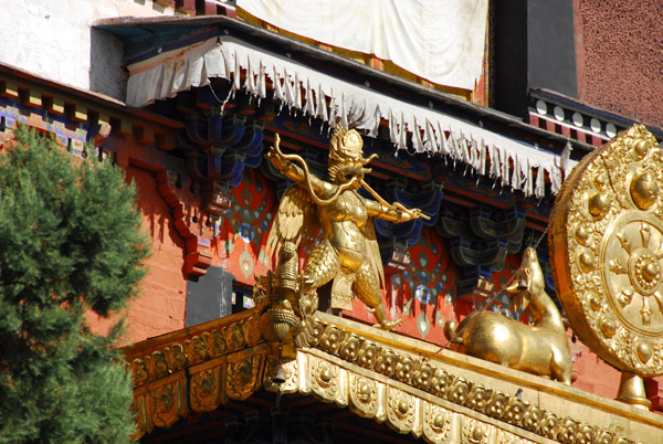 Golden garuda on the Tomb of the 10th Panchen Lama