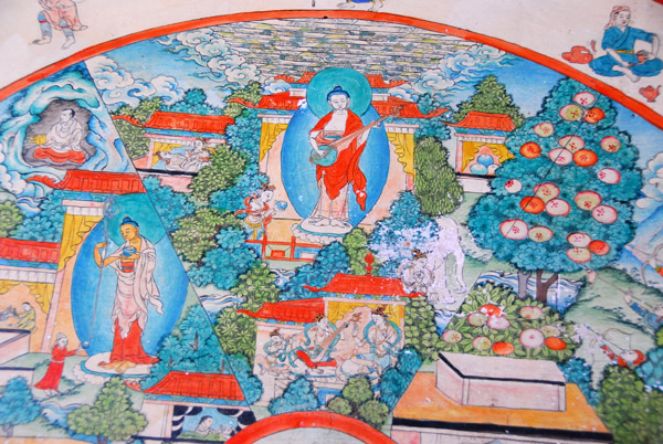 The World of Devas or Gods, at the top of the wheel