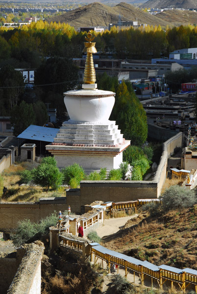 Looking back along the west wall of Tashilhunpo Monastery