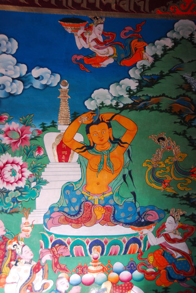 Mural in the stupa of Nartang Monastery