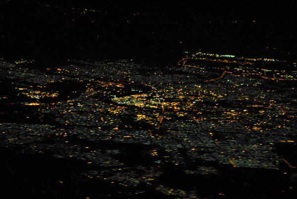Aerial of Baghdad at night