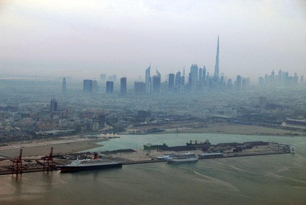 Port Rashid, Dubai, QEII, Burj Dubai