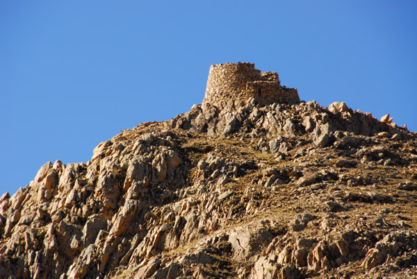 Fortress ruins on a hilltop along the Friendship Highway