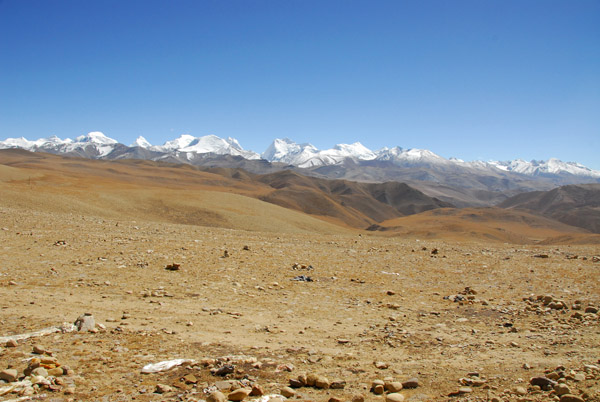 View of the Lapche Kang massif  from Tong-la Pass looking south