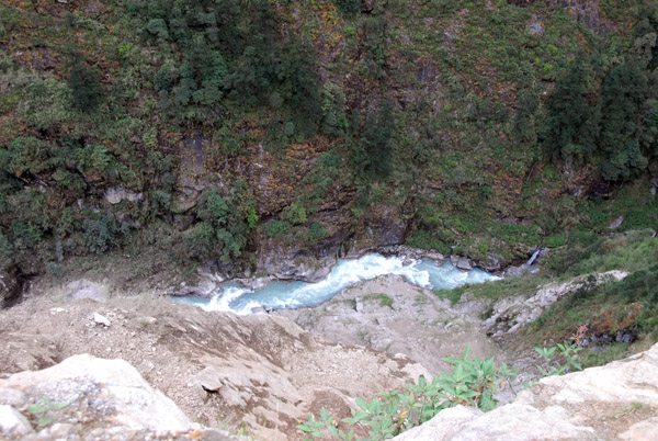 The Matsang Tsangpo River far below