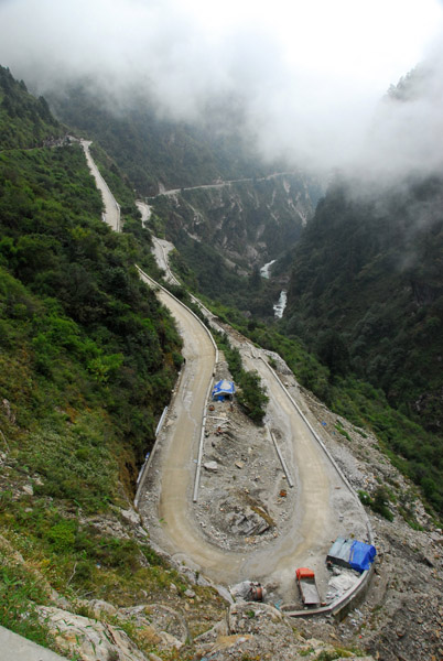 Hairpin curve on the Friendship Highway