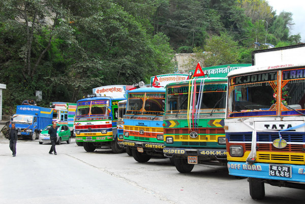 The Nepali trucks aren't allowed further into Tibet