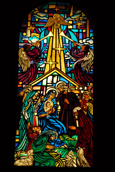 Stained glass, Manila Cathedral - the nativity