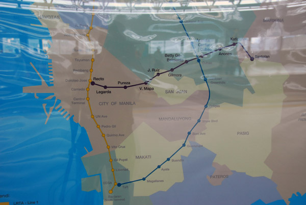 Map of Manila MRT/LRT