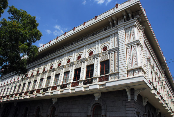 Restored colonial building on Real Street along the west wall, Intramuros