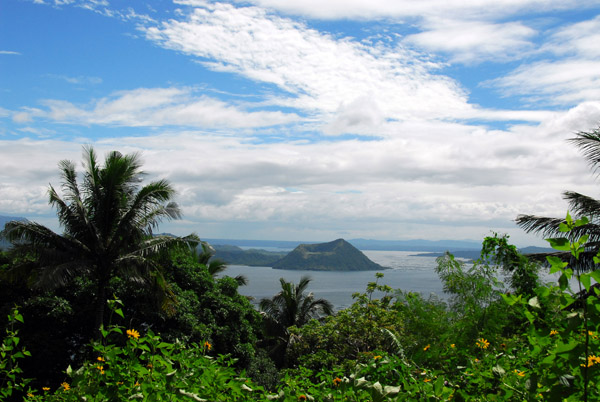 Volcano Island and Lake Taal seen through the vegetation