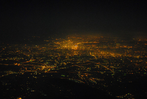 Night aerial of Guangzhou, China