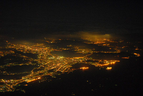 Night aerial of Shenzhen, China
