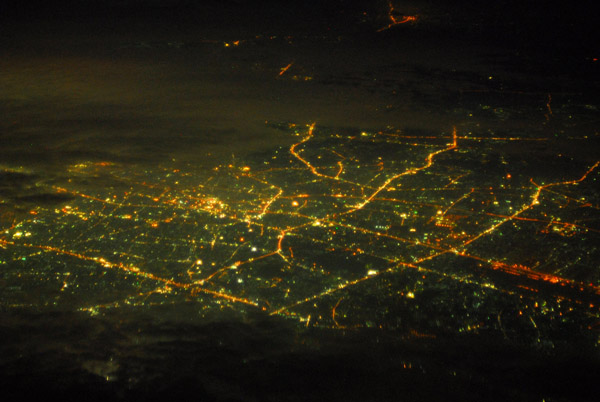 Night aerial of Bangkok, Thailand