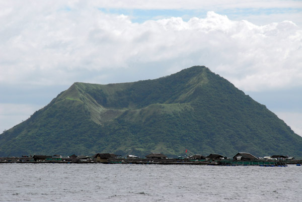 The crater of Binitiang Malaki on Volcano Island seen from Leynes