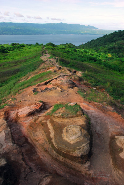 Wildly eroded trail on Taal Volcano
