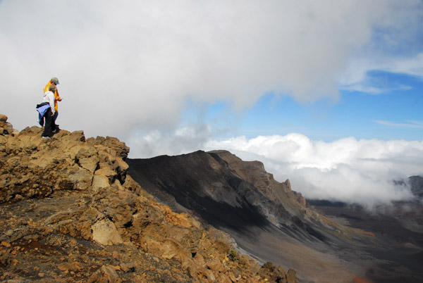 Hikers on the crater rim, Haleakala National Park