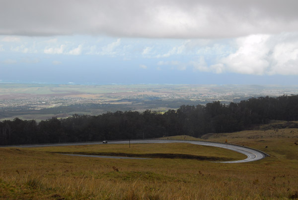 The winding road up the west side of Mount Haleakala