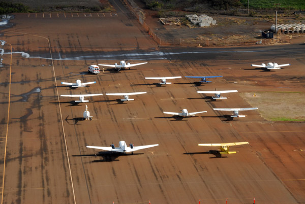 The general aviation ramp on the east side of Maui Airport