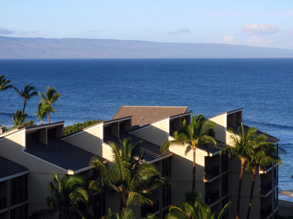Resortquest Ka'anapali Shores with the island of Lanai in the distance