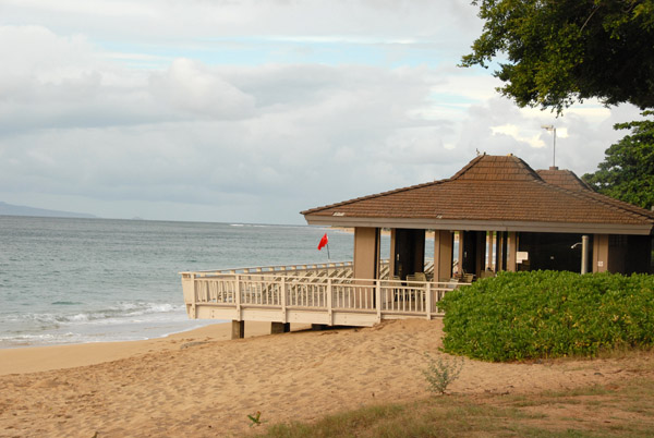 Beach pavilion on Ka'anapali Beach south of the Royal Lahaina Resort