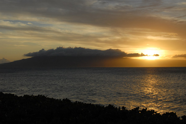 Sunset over Lanai from Ka'anapali