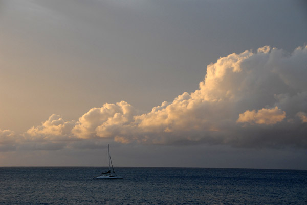 Catamaran and clouds off Ka'anapali