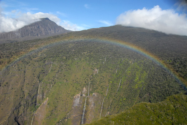 Rainbow over Manawainui Valley on the southeast flank of Mt Haleakala