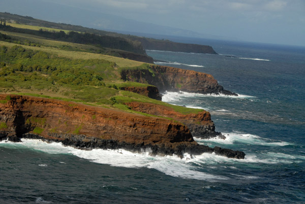 Cliffs of Honopou Point looking west, Maui