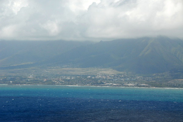Cutting across Kahului Bay for west Maui hoping for whales but they're out of season