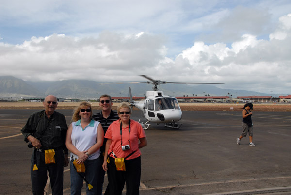 Family photo after the helicopter ride, Maui