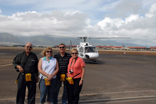 Family photo after the helicopter ride, Maui