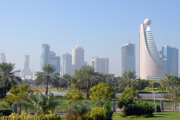 Dubai skyline, Sheikh Zayed Road, from Zabeel Park