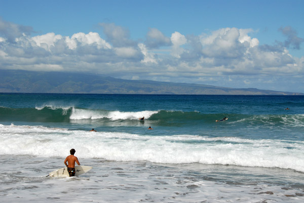 Fleming Beach Park, Kapalua, Maui with Molokai across Pailolo Channel