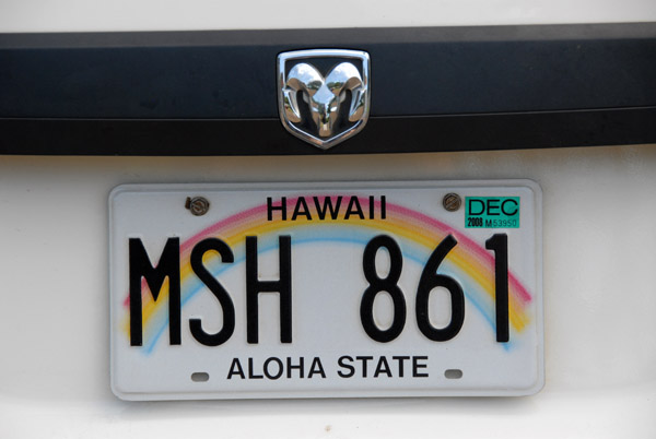 Hawaii License plate