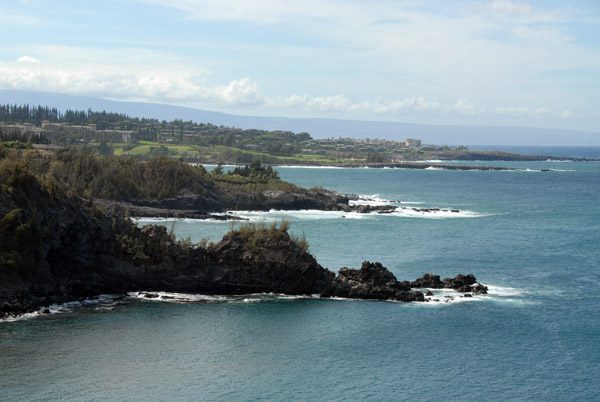 The Dragons Teeth looking across Honolua Bay back to Kapalua