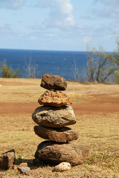 Stone cairn off the Honoapiilani Highway