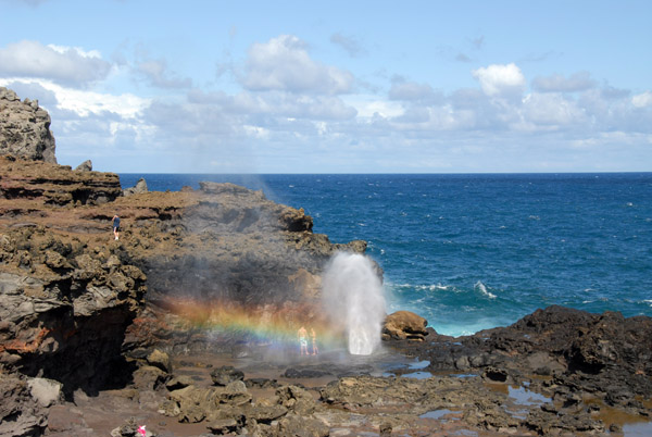 Nakalele Blowhole with Rainbow, Maui
