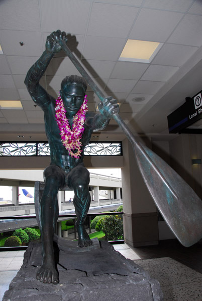 Statue of a Polynesian paddler, Honolulu International Airport
