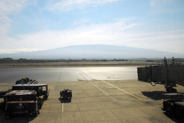 Haleakala on a clear morning from Kahuhui Airport, Maui