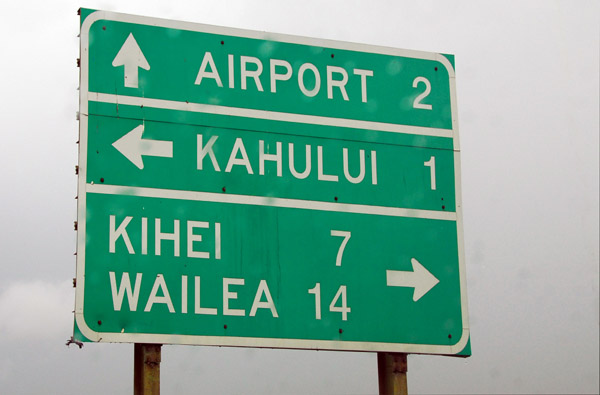 Passing Kahului and the airport on the way to Hana