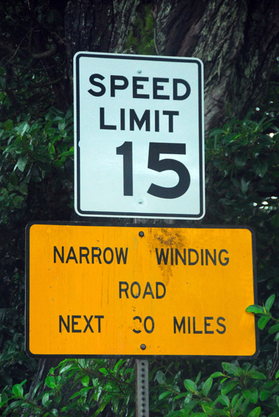 Narrow Winding Road next 30 Miles...slow going