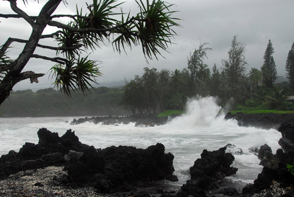 Waves crashing into the Ke'anae Peninsula, Maui